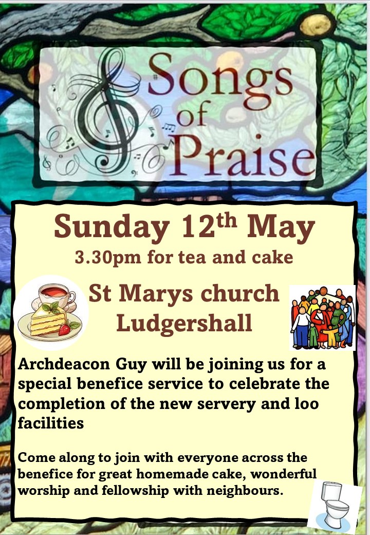 Songs of Praise with ArchDeacon Guy - Ludgershall - Sun 12 May @ 4pm