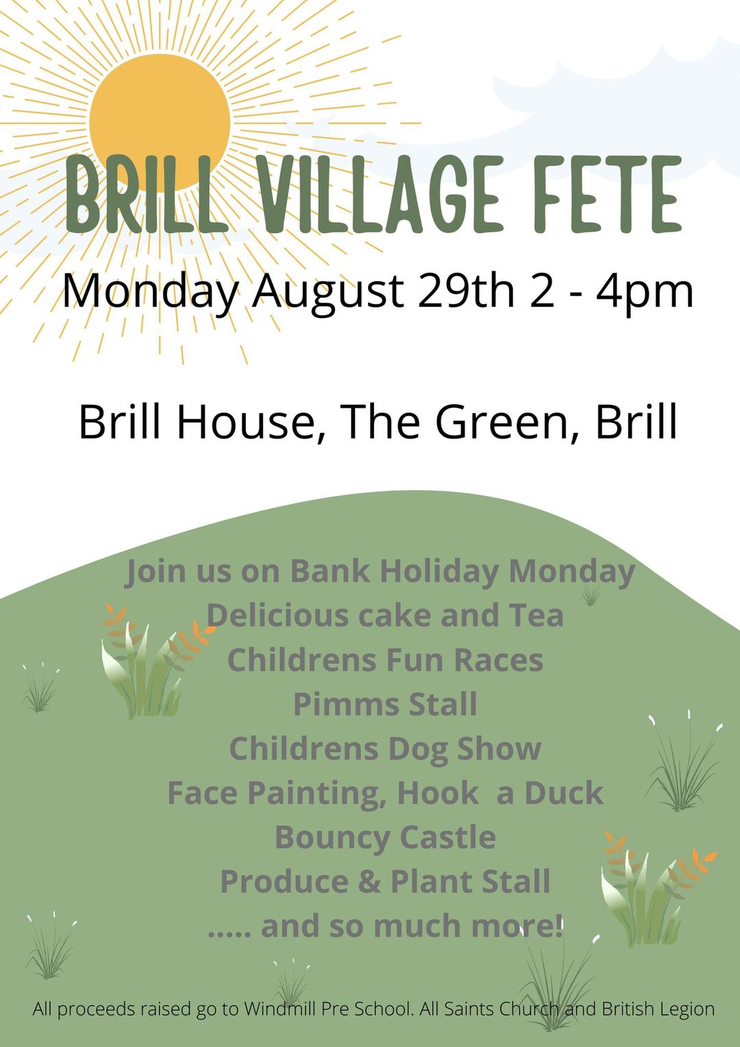 Brill Fete - 29 August - 2pm - 4pm