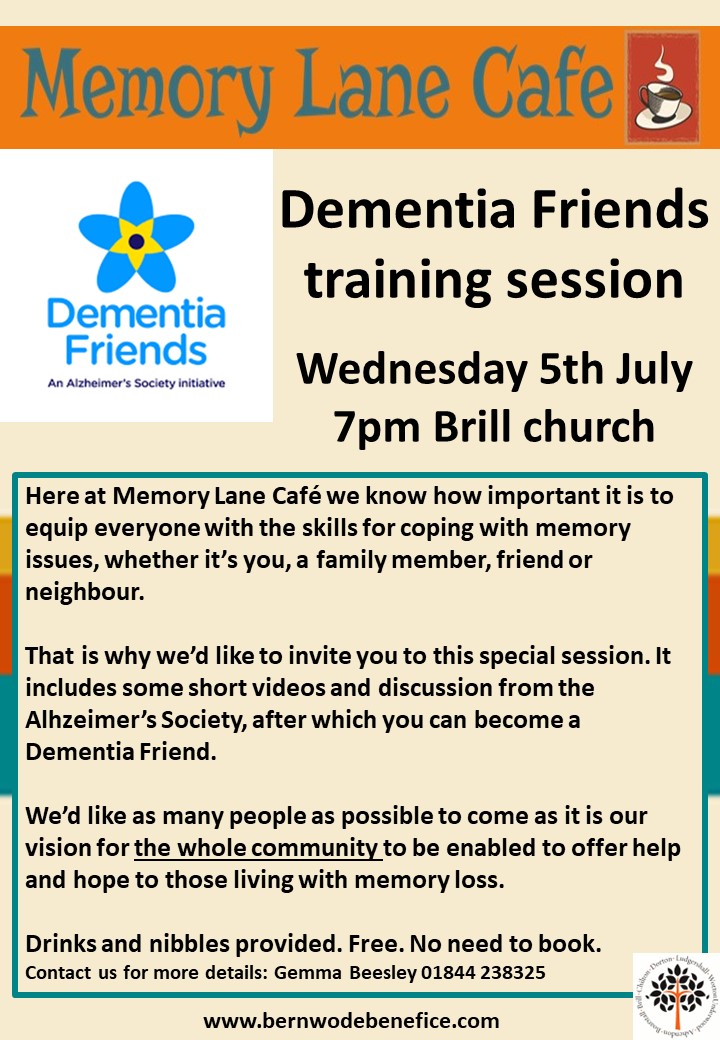 Demetia friends training - 5 July - 7pm - Brill