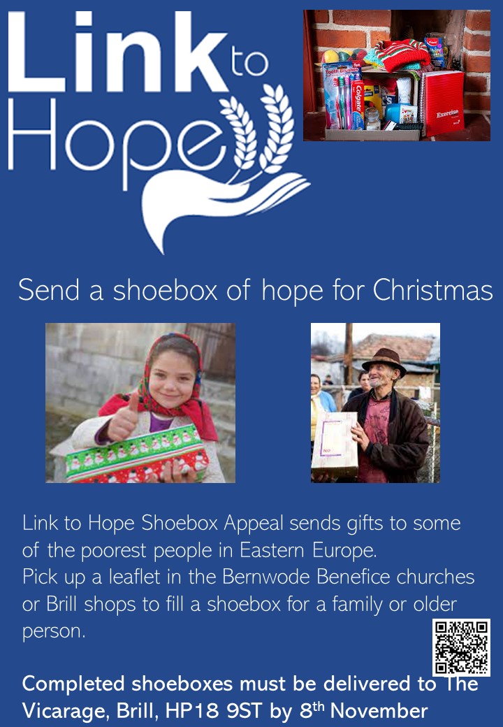 Link to Hope shoebox appeal - boxes to the Brill vicarage by 8 Nov, please