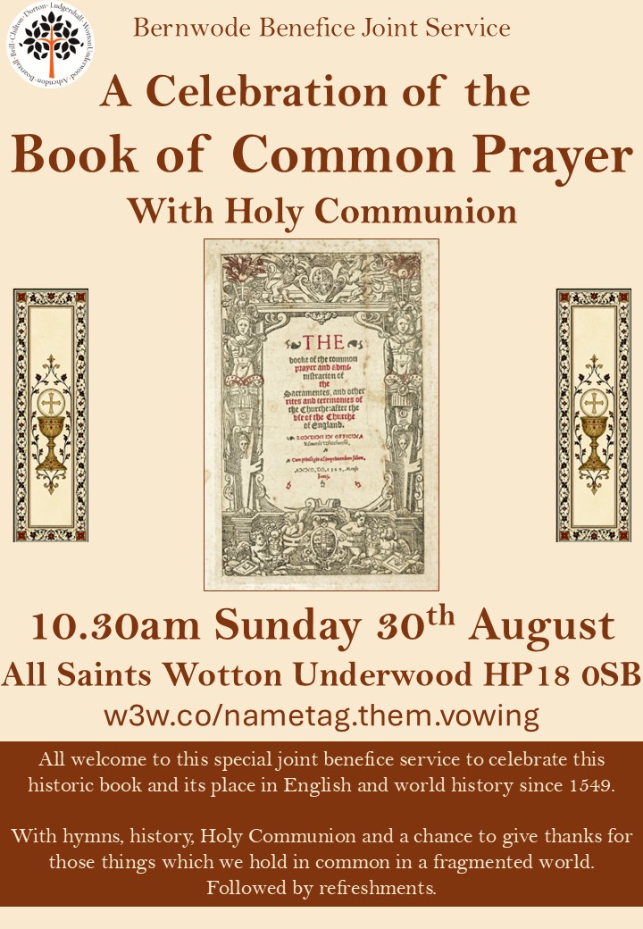 A celebration of the Book of Common Prayer - Wotton church - 30 Aug at 10:30
